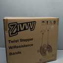 ZIWWVY Stepper Machine with Resistance Bands, Mini Stepper with 300LBS Weight Capacity, Twist Stepper for Full Body Workout, Adjustable Step Height, Smooth and Quiet, Step Machine for Men Women