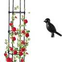 Lalahoni Garden Trellis for Climbing Plants Outdoor, Plant Support for Potted Flowers Vegetable Vine Indoor Outdoor, Garden Obelisk, 6ft Tall Rose Trellis, Black, 1pc