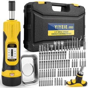 90Pcs Master Torque Screwdriver Set, 10-70 IN.LB, Inch Pound Torque Screw Driver with S2 Bits, Includes Flat, Hex, Torx, and Phillips Bits, T-BAR Ratchet Wrench, All in One Torque Tool Kit