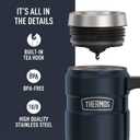 THERMOS Stainless King Vacuum-Insulated Travel Mug with Handle - 16oz, Midnight Blue - Thermos Tumbler for Hot & Cold Drinks - Leak & Sweat-Proof Stainless Steel Coffee Mug with Lid for Commuting