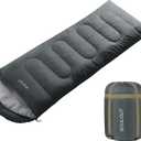 Envelope Sleeping Bag,3-4 Seasons Warm Cold Weather Lightweight, Portable, Waterproof Compression Sack Adults & Kids - Indoor & Outdoor Activities: Traveling Camping Backpacking Hiking, Light Grey