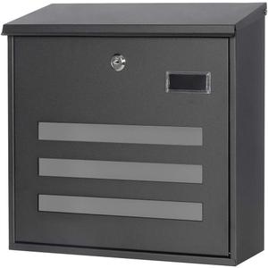 Decaller Galvanized Steel Mailbox with Key Lock, Wall Mount Metal Mail Box Outdoor, 13" x 11.8" x 4.1", 918 Black