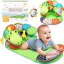 Lilian&Gema 2-in-1 Tummy Time Mat and Support Pillow for Newborns and Infants, Adorable Crocodile Design with Detachable Tummy Time Pillow, Tummy Time Mat