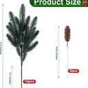 Ivydale 17Pcs Faux Pine Branches Norfolk Stem for Christmas Decoration, Artificial Greenery Plants Pine Needles with Pinecones for Table DIY Home Winter Indoor Vase Real Touch Christmas Decorations