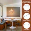 Plug in Pendant Light Fixtures,Hanging Light Fixture Amber Glass Pendant Light 10.6in E26 Pendant Lighting for Kitchen Island, Bedroom, Dining Room, Living Room