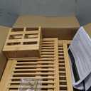 Greenual Bamboo Dish Drying Rack with Utensil Holder, 3 Tier Collapsible Dish Rack, Wooden Dish Racks for Kitchen Counter, Large Folding Drying Holder with Absorbent Dish Drying Mat (Natural)