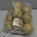 3.15" Christmas Ball Ornaments Glitter Shatterproof Christmas Tree Ornaments Sequin Xmas Hanging Balls Decorations for Wedding Party Holiday(Gold, 12pc-8cm)