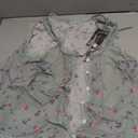 Womens Summer Boho Lace Tie Front Relaxed Fit Tank Flowy Vest Tops Button Down Sleeveless Fashion Blouses (M)