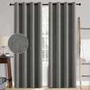 MIULEE Linen Texture Curtains, 2 Pack Dark Grey 52x108 Inch, Blackout, Room Darkening, Grommet, Classic Style, Faux Linen, All Season, Bedroom, Living Room, Nursery