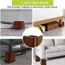 Bed Risers 2 inch, 3 inch, 4 inch, 6 inch, 8 inch Heavy Duty, Oversized Furniture Riser for Couch Sofa Table Chair Leg Frame Dorm, Support up to 6000 Lbs (Chocolat Brown 8 Pack, 3 inch)