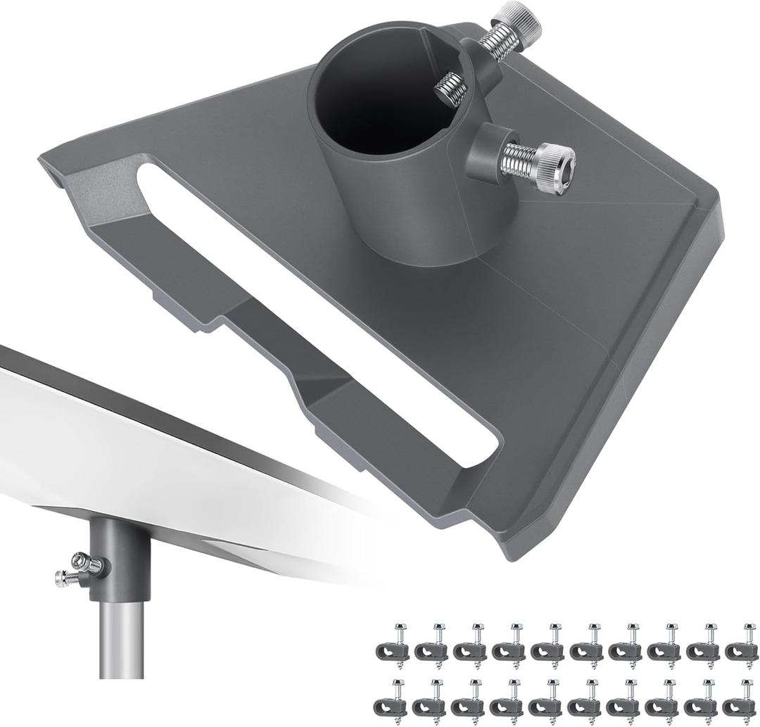 Pipe Adapter Mount for Starlink Gen 3, Compatible with 1-1.5'' Pipe, Starlink V3 Dish Heavy Duty Roof Pole Mounting Kit Connectors, Thickened Pole Mount Adapter Kit Accessories, Easy Installation Black