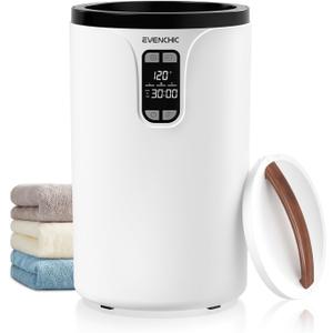 Towel Warmer, 20L Hot Towel Warmers for Bathroom with 24H Timer, Temperature Adjustable, LED Display, Auto Shut Off, Even Heated for Oversized Towels, Bathrobes, Blankets (Black+White)