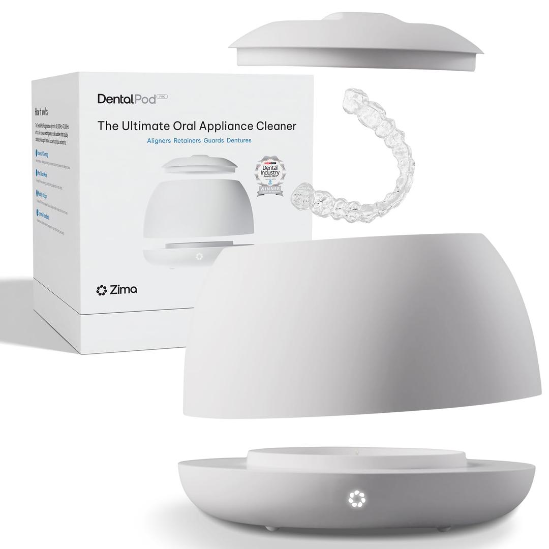 Zima Dental Pod PRO: New Ultrasonic Retainer Cleaner Machine. Market-Leading, Best Aligner Cleaner, Nightguard Cleaner, Mouthguard Cleaner, Denture Cleaner, Ultrasonic Cleaner for Oral Dental Care