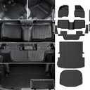 Floor Mats Cargo Mat Set for 2015-2019 Ford Explorer 7 Seats, All Weather TPE Cargo Liner Trunk Lower Mat Door Sill Guards Accessories (15-19 | 7 Seats Floor Mats Set)