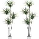 2Pcs 6FT Artificial Dracaena Tree, Tall Artificial Plants Indoor