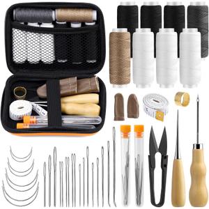MORFEN Sewing Kit for Adults, 38 Pcs Heavy Duty Sewing Kit, Needle and Thread Kit with Hand Sewing Needles 8 Upholstery Thread, Upholstery Repair Kit for Carpet Canvas DIY Sewing Repair