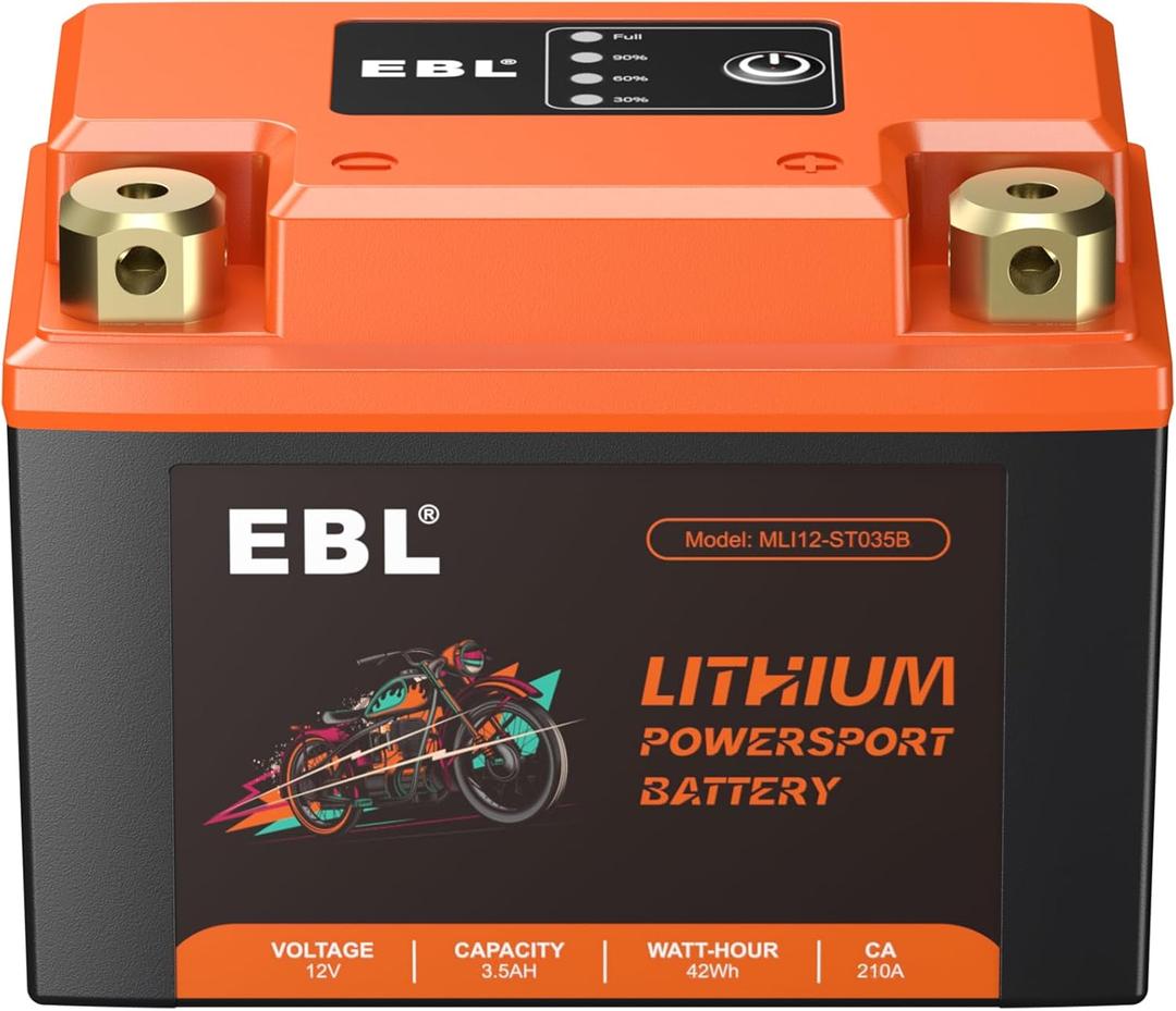 EBL Lithium YTZ5S-BS, 105CCA Lithium LiFePO4 Motorcycle Battery, 12V 3.5Ah ATV, UTV, Jet Ski, 4 Wheeler, Quad, Riding Lawn Mower, Tractor, Scooter, PWC, Seadoo, Polaris and Generator Battery