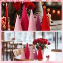 Novabright 5 Pcs Valentine's Day Cone Decoration Tree 6" 8" 10" Wool Plush Tabletop Centerpiece Decor Valentines Cone Tree Tiered Tray Decor for Home Wedding Anniversary Fireplace Shelf Decoration