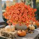 Alupssuc 48 Bundles Artificial Mums Flowers for Outdoors Decoration, UV Resistant Silk Violet Faux Colorful Violet Eucalyptus Fall Fake Plants for Outside Indoor Yard Home Patio Porch Decor, Autumn