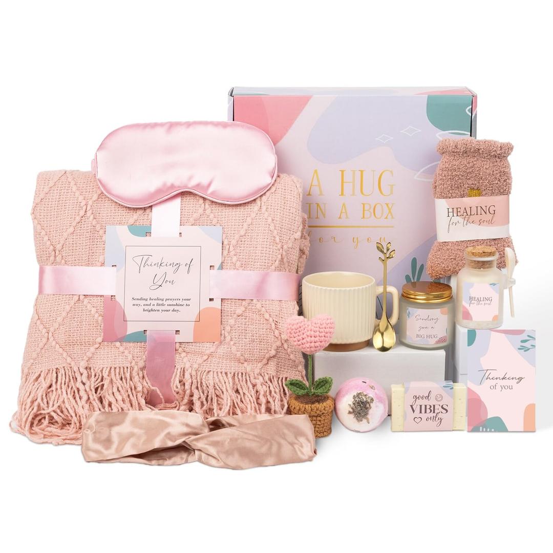 Mothers Day Care Package for Women Mom Sister Grandma, Get Well Soon Spa Gift Baskets for Woman, Get Well Gifts for Women After Surgery, Womens Relaxation Self Care Thinking of You Gifts