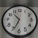 AKCISOT 14 Inch Wall Clock Silent Non-Ticking Modern Wall Clocks Battery Operated - Analog Classic Clock for Office, Home, Bathroom, Kitchen, Bedroom, School, Living Room(Black)