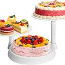 Uten 3 Tier Cupcake Stand, Plastic Cake Stand with 11 Tier Serving Tray, 38-Capacity Cupcake Tower, Cake Holder for Christmas Party, Weddings, Birthdays, Baby Showers, White