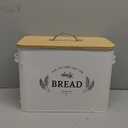 Baie Maison Extra Large White Farmhouse Bread Box for Kitchen Countertop - Breadbox Holder Fits 2+ Loaves - Bread Storage Container Bin - Rustic Bread Keeper Vintage Metal Kitchen Decor for Counter