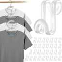 Tinfol 100pc Clear Connector Hooks, Space Saving Hooks for Closet Organizers, Heavy Duty Clothes Hanger Extender Hook for Hangers (Transparent)