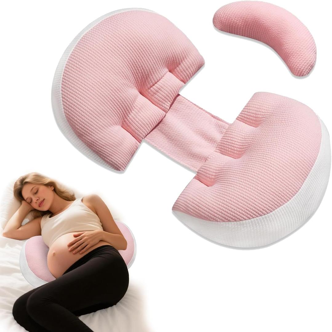 Pregnancy Pillow for Pregnant Women, Memory Foam Pillow for Side Sleeper, Maternity Pillow Support for Back, Belly, HIPS, and Legs