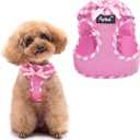 PUPTECK Dog Harness for Puppy and Small Sized Dogs, Step-in No Pull Soft Mesh Vest Harness for Cats Small Pets Walking, Pink, New XXS (New XXS(CHEST 10.8"-12.8"))