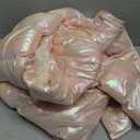 Cutemile Winter Coat for Girls Size 7/8 Kids Puffer Jacket Pink Metallic Polar Fleece Lining Outerwear Faux Down Coats 7-8 Years