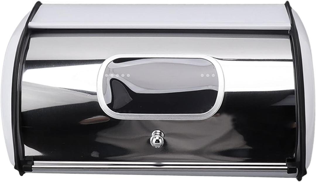 Dioche Large Capacity Bread Storage Container Easy to Multifunctional Storage with Small Window for Kitchen Countertop (White)