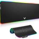 BladeHawks Extra Large RGB Gaming Mouse Pad-14 Light Modes, Extended Soft LED Mouse Pad, Anti-Slip Rubber Base, Computer Keyboard Mousepad Mat (31.5 x 12 Inch) (Black)