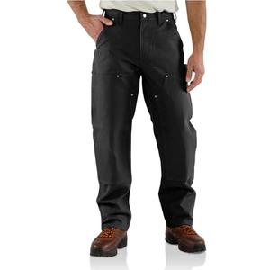 Carhartt Men's Big & Tall Firm Duck Double Front Work Dungaree (36W x 34L, Black)