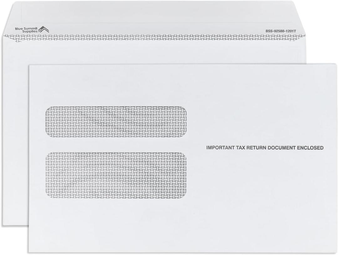 50 W2 Envelopes 2025 SelfSeal For W2 2Up IRS Tax Forms W2 Double Window Security Envelopes For QuickBooks Online, Desktop, ADP and Other Software W2 Forms,5 5/8’’ x 9’’ Pack of 50 Envelopes