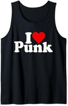 I LOVE HEART PUNK PUNK ROCK MUSIC CULTURE ANTI-ESTABLISHMENT Tank Top Size S