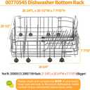 Upgraded 00770545 20007749 Dishwasher Lower Rack Replacement Part for Bosch Dishwasher Rack 100 Series 24" Dishrack SHX3AR75UC SHE3ARF5UC Bosch Ascenta Thermador Dishwasher Bottom Rack Basket Assembly