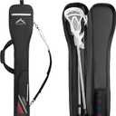 Himal Outdoors Lacrosse Stick Bag with 2 Sticks Holder, Oxford Lacrosse Bag for Men and Women, Zipper Pocket & Cooler Pouch and Padded Handle Strap (Deep black)