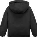 WULFUL Kid's Waterproof Ski Jacket Warm Fleece Hooded Boy's and Girl's Winter Snow Coat Outwear,Windproof RainCoat (Black)