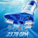 Cordless Pool Vacuum for Inground & Above Ground Pools: 23.8 GPM Powerful Stable Suction, Telescopic Pole up to 90.6", 60-Min Runtime, Extra-Large Filter & Rechargeable Pool Cleaner for Spas/Hot Tubs