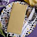 Gold Paper Napkins | Linen Feel Guest Disposable Cloth Like Dinner Napkins | Hand Towels | Soft, Absorbent, Paper Hand Napkins for Kitchen, Bathroom, Parties, Weddings, Dinners | 50 Pack