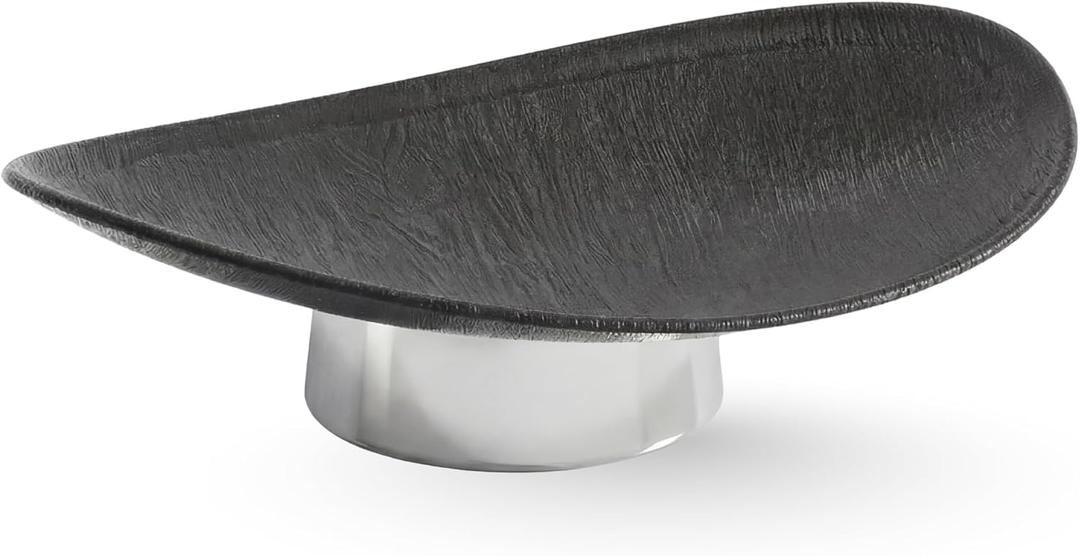 12" Modern Decorative Fruit Bowl for Kitchen Counter - Unique Egg-Shaped Pedestal Centerpiece Bowl for Dining Table, Abstract Resin Catchall Key Bowl for Entryway Table, Chic Coffee Table Decor Gift