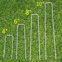 100 Pack 8 Inch 11GA(0.12inch) Landscape Staples Garden Stakes Fence Netting Pins Ground Spikes Sod Cover Fabric Pegs Anti-Rust Galvanized
