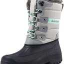 Knixmax Women's Winter Snow Boots Waterproof Mid Calf Booties Fur Lined Warm Outdoor Insulated Mucker Yard Skiing Hiking Boots for Women Size(38)