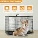PayLessHere Small Dog Crate Kennel 24 inches Metal Dog Cage Double-Door Folding Travel Indoor Outdoor Puppy Playpen with Divider and Handle Plastic Tray,Black