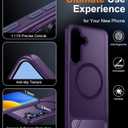 Temdan Magnetic for Samsung Galaxy S25 Case, [Innovate Stand][Military Grade Drop Protection][Non Slip][Translucent Matte] Shockproof Phone Case for Galaxy S25 6.2" 2025 -Purple