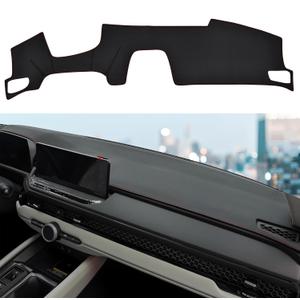 Fit for Honda Accord 2023 2024 2025 2026 Dashboard Black Center Console Cover Dashboard Pad Protector Sunshade Upgraded Edge Microfiber Leather Pad (with HUD, Red Stitching)