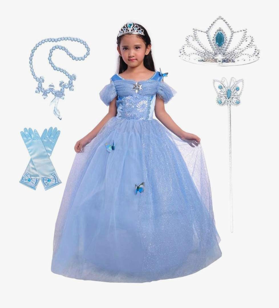 Lito Angels Girls Princess Dress Up Costume Halloween Christmas Fancy Dress with Accessoriesб Ішяу 7-8