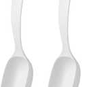 2Pcs Large Soup Ladle with Long Handle Ergonomic Porridge Spoon for Home Restaurant and Canteen Use Ideal for Soup Rice and More