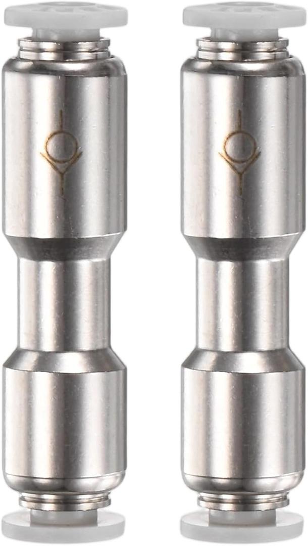 5/32" OD Check Valve, Nickel Plated Brass Push to Connect Fitting One Way Check Valve for Tire Pump/Aquarium Air Pump/Gas Pipeline, Quick Release Fitting [Grey]